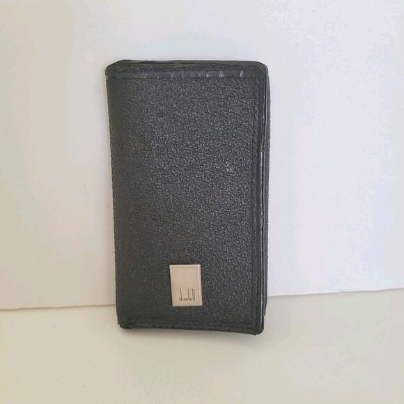 Dunhill Key Card Case Hooks Holder Wallet Logo Black Trifold Designer Coin Retro - Picture 1 of 12